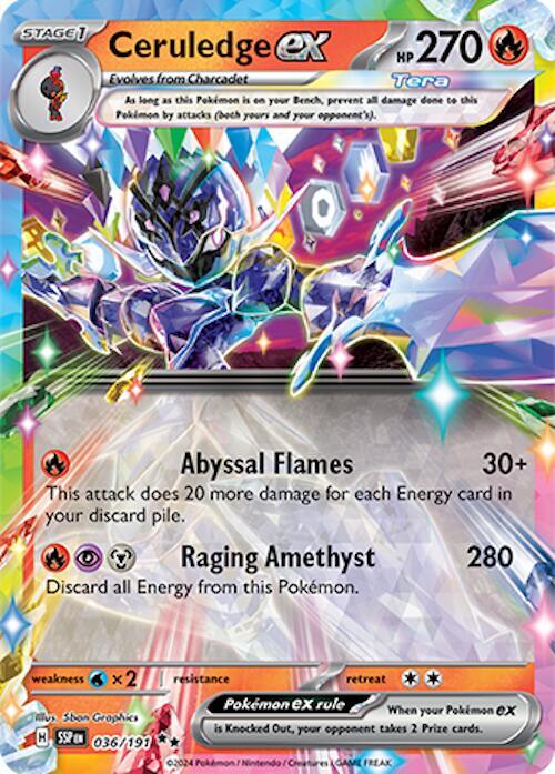 Ceruledge ex 036/191 card from SV08: Surging Sparks