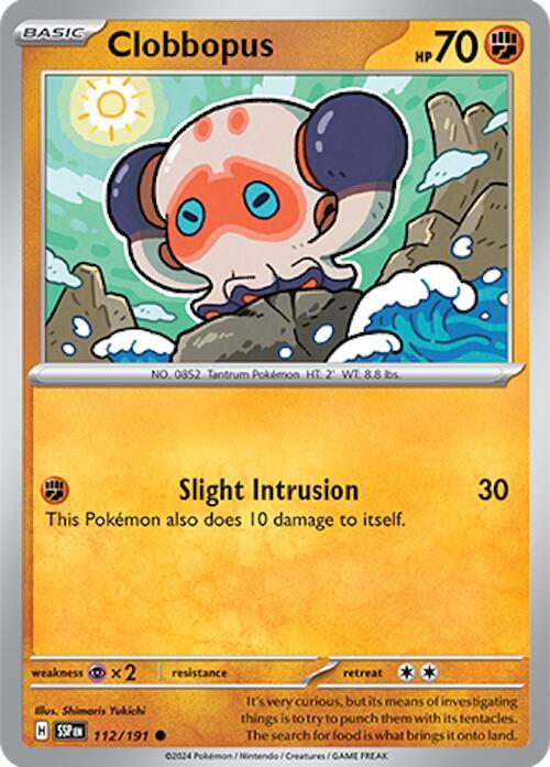 Clobbopus 112/191 card from SV08: Surging Sparks