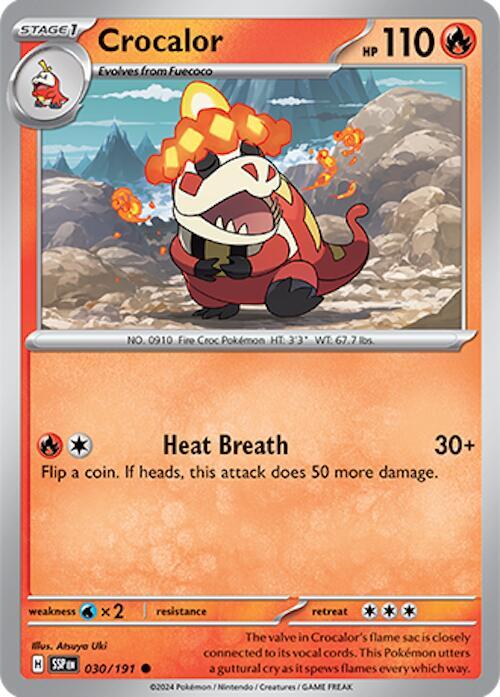 Crocalor 030/191 card from SV08: Surging Sparks