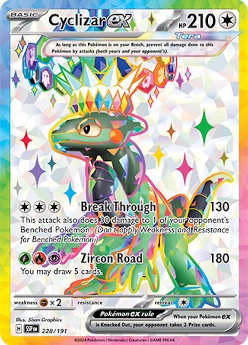 Cyclizar ex 228/191 card from SV08: Surging Sparks