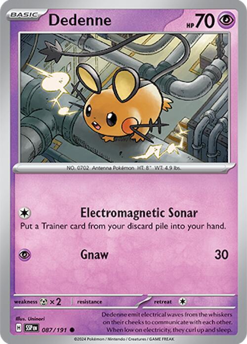Dedenne 087/191 card from SV08: Surging Sparks