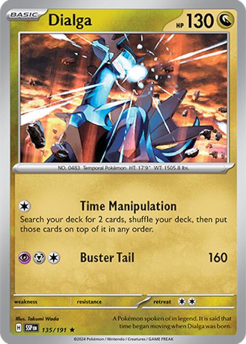 Dialga 135/191 card from SV08: Surging Sparks
