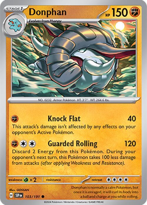 Donphan 103/191 card from SV08: Surging Sparks