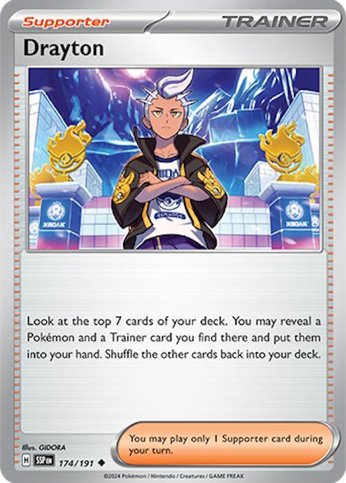 Drayton 174/191 card from SV08: Surging Sparks