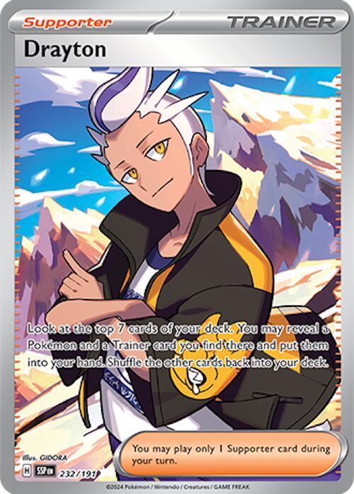Drayton 232/191 card from SV08: Surging Sparks