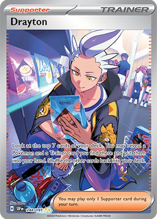 Drayton 244/191 card from SV08: Surging Sparks
