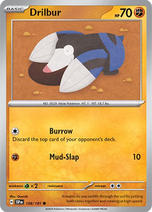 Drilbur 108/191 card from SV08: Surging Sparks