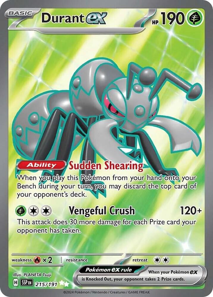 Durant ex 215/191 card from SV08: Surging Sparks