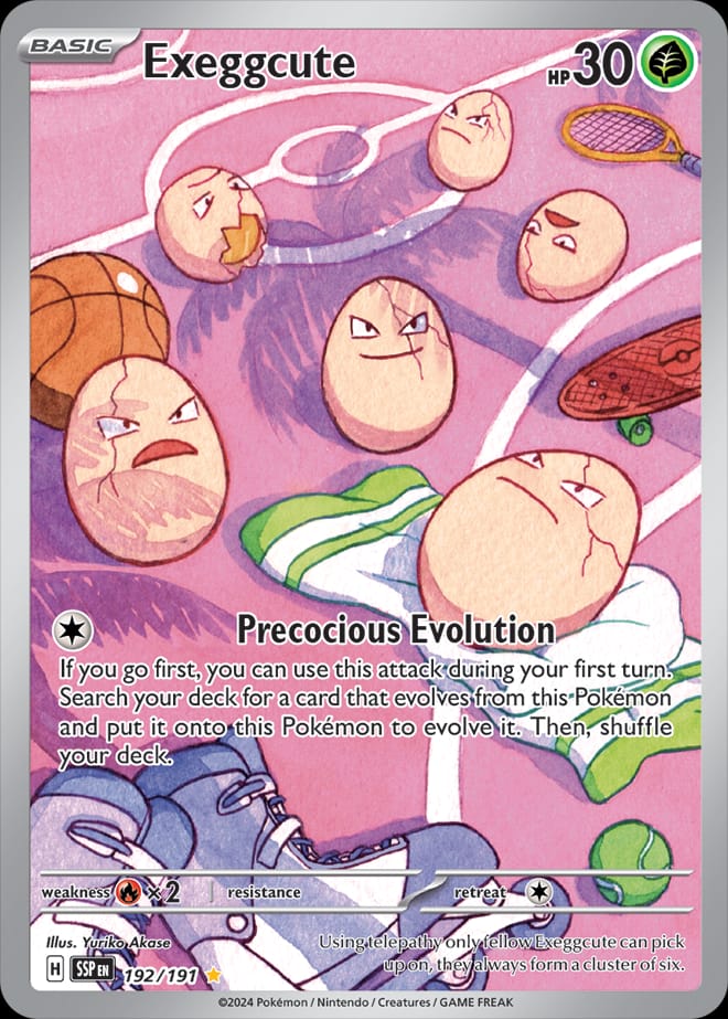 Exeggcute 192/191 card from SV08: Surging Sparks