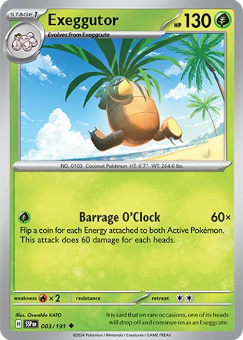 Exeggutor 003/191 card from SV08: Surging Sparks