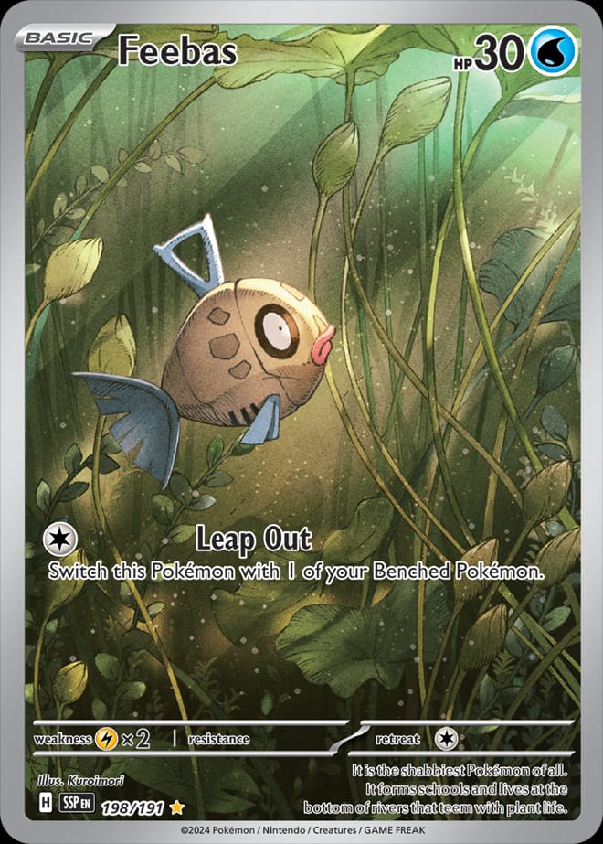 Feebas 198/191 card from SV08: Surging Sparks