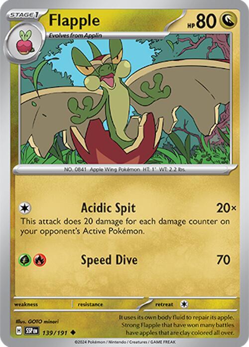 Flapple 139/191 card from SV08: Surging Sparks