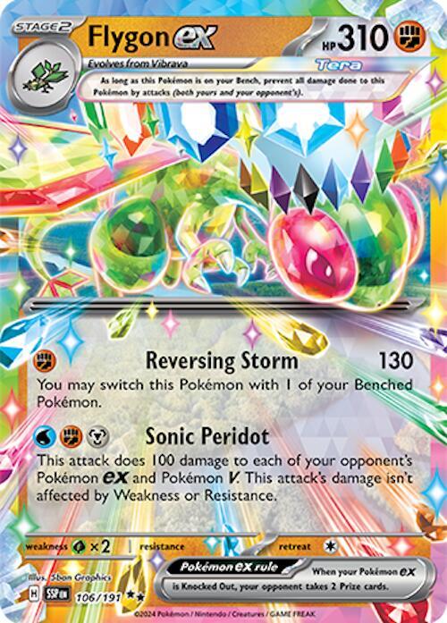 Flygon ex 106/191 card from SV08: Surging Sparks