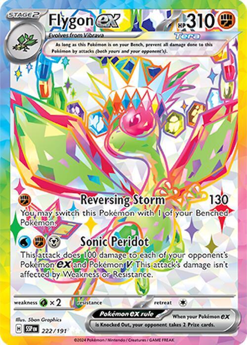Flygon ex 222/191 card from SV08: Surging Sparks