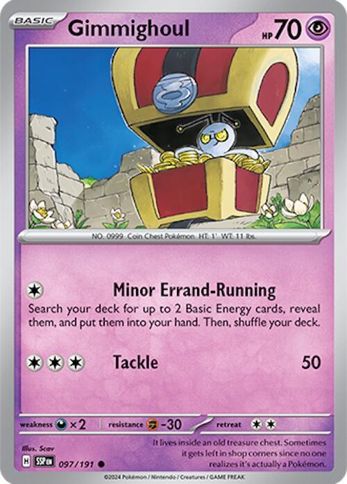 Gimmighoul 097/191 card from SV08: Surging Sparks