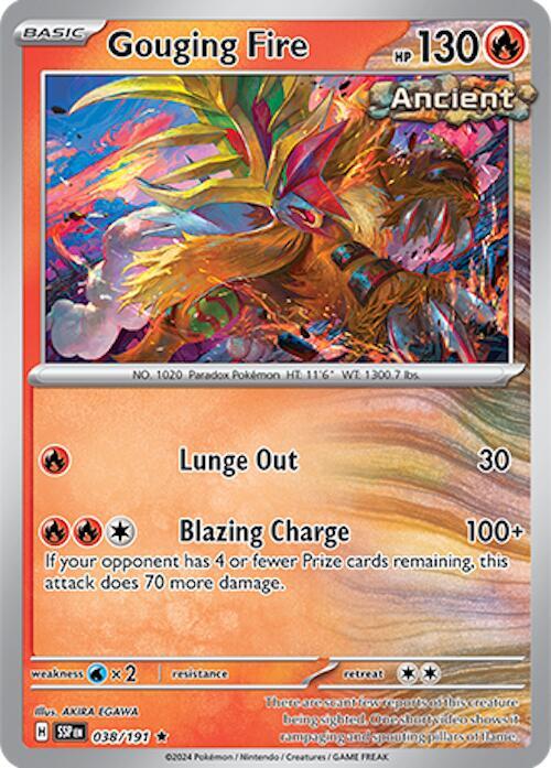 Gouging Fire 038/191 card from SV08: Surging Sparks