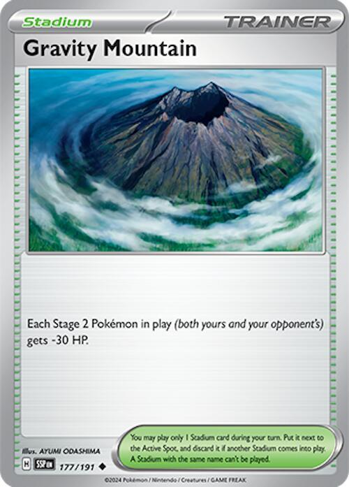 Gravity Mountain 177/191 card from SV08: Surging Sparks