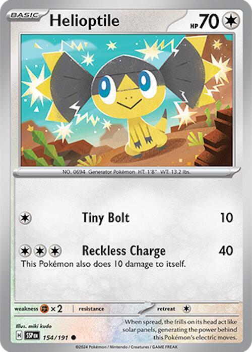 Helioptile 154/191 card from SV08: Surging Sparks