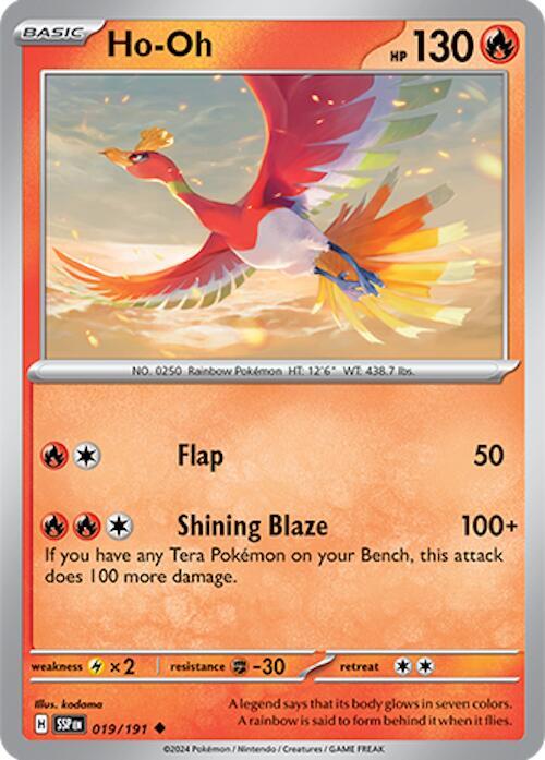 Ho-Oh 019/191 card from SV08: Surging Sparks