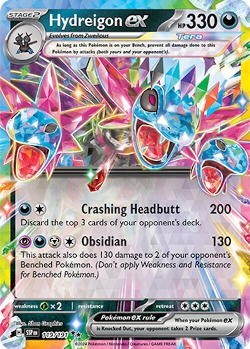 Hydreigon ex 119/191 card from SV08: Surging Sparks