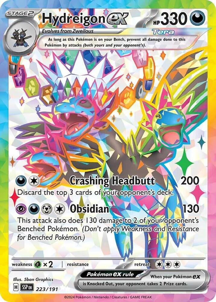 Hydreigon ex 223/191 card from SV08: Surging Sparks