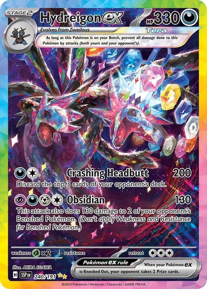 Hydreigon ex 240/191 card from SV08: Surging Sparks