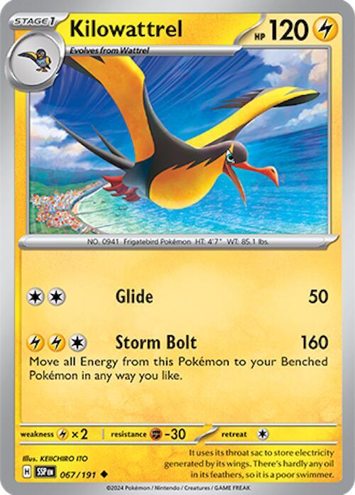 Kilowattrel 067/191 card from SV08: Surging Sparks