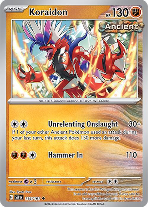Koraidon 116/191 card from SV08: Surging Sparks