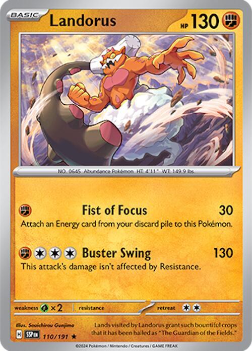 Landorus 110/191 card from SV08: Surging Sparks
