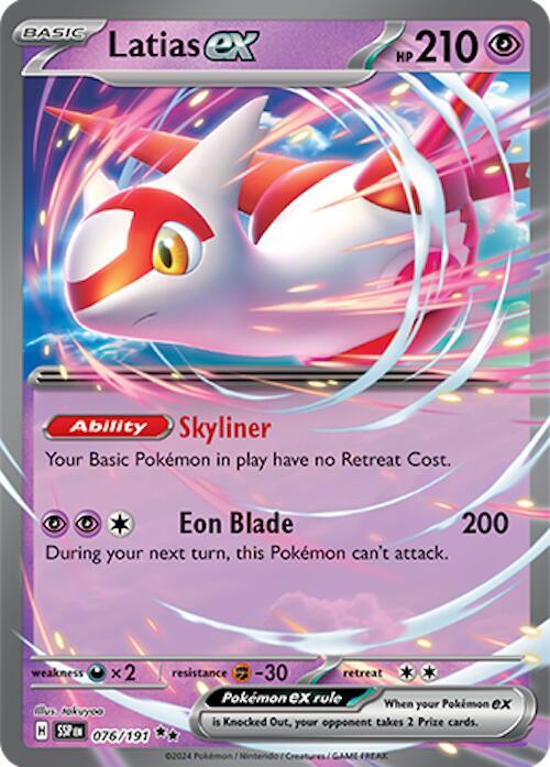 Latias ex 076/191 card from SV08: Surging Sparks