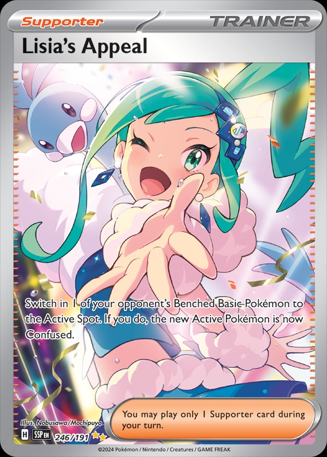 Lisia's Appeal 246/191 card from SV08: Surging Sparks
