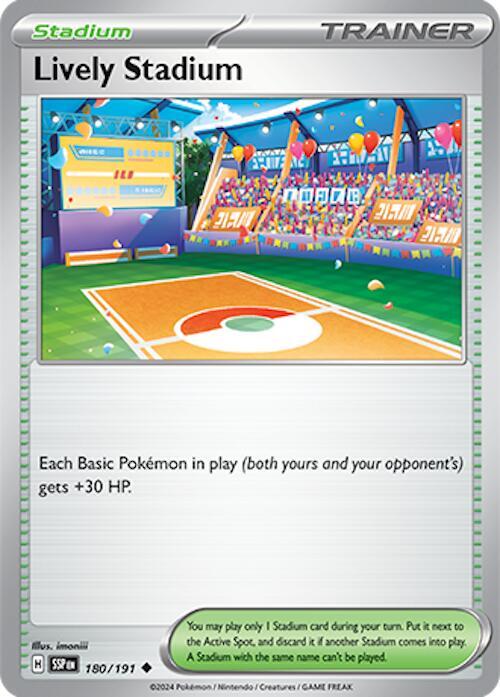 Lively Stadium 180/191 card from SV08: Surging Sparks