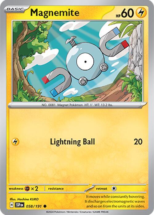 Magnemite 058/191 card from SV08: Surging Sparks