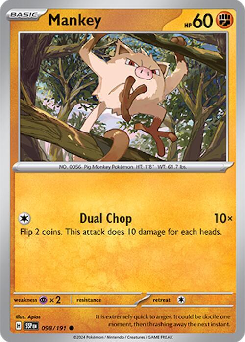 Mankey 098/191 card from SV08: Surging Sparks