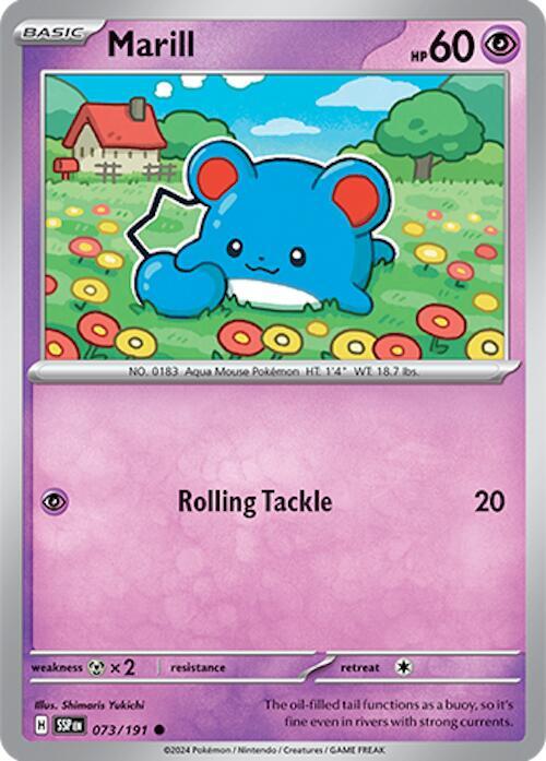 Marill 073/191 card from SV08: Surging Sparks