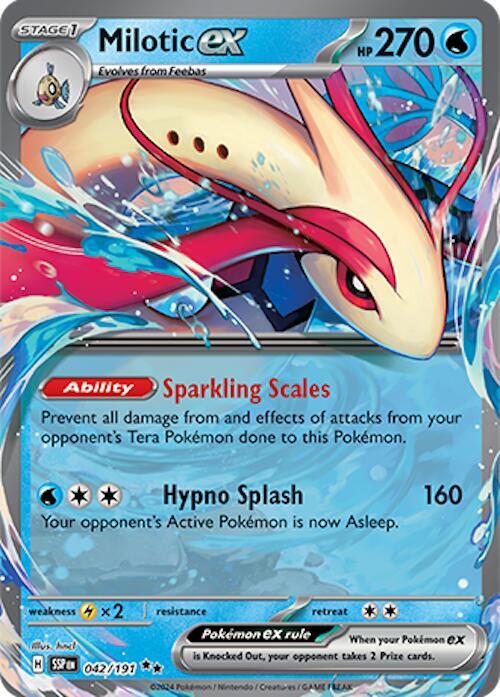 Milotic ex 042/191 card from SV08: Surging Sparks