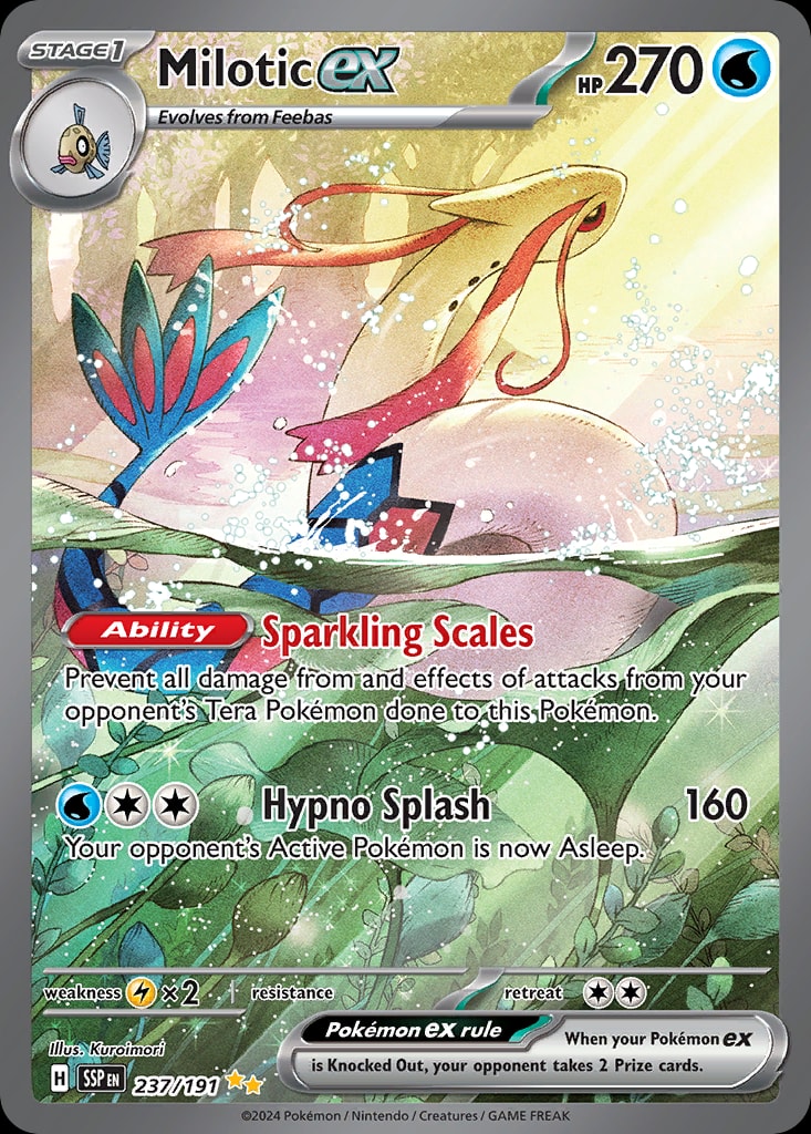 Milotic ex 237/191 card from SV08: Surging Sparks