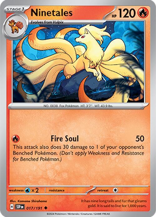 Ninetales 017/191 card from SV08: Surging Sparks