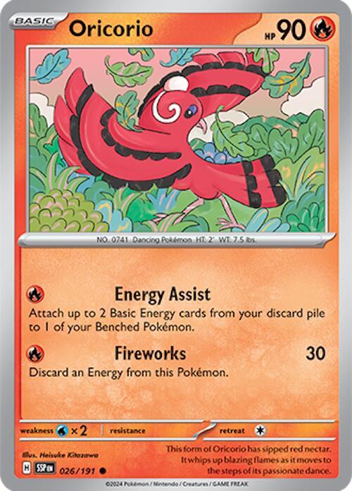Oricorio 026/191 card from SV08: Surging Sparks