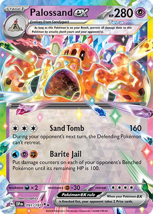 Palossand ex 091/191 card from SV08: Surging Sparks