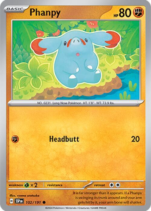 Phanpy 102/191 card from SV08: Surging Sparks