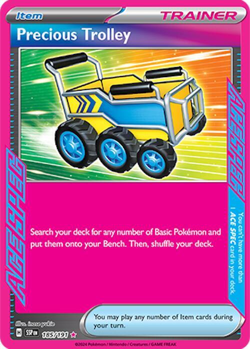Precious Trolley 185/191 card from SV08: Surging Sparks