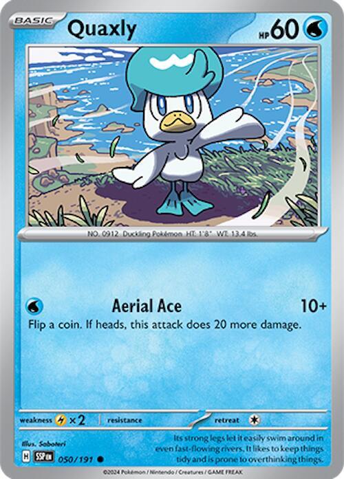 Quaxly 050/191 card from SV08: Surging Sparks