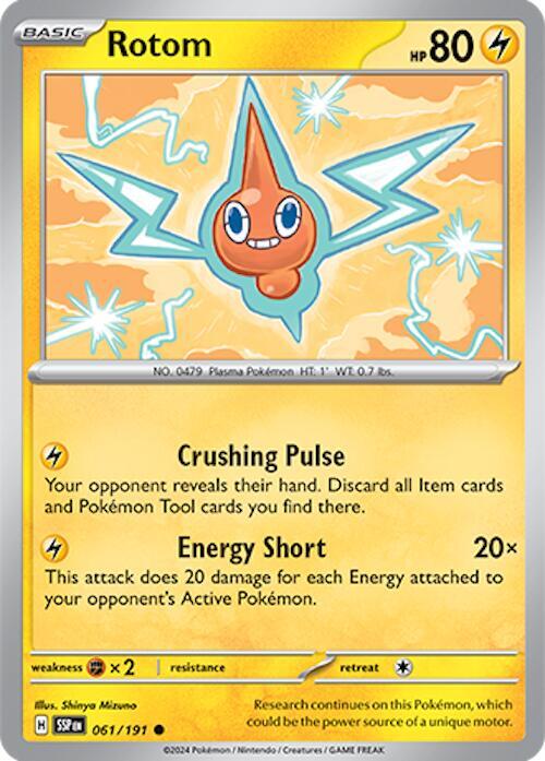 Rotom 061/191 card from SV08: Surging Sparks