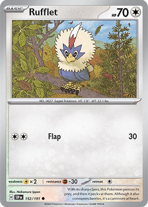 Rufflet 152/191 card from SV08: Surging Sparks
