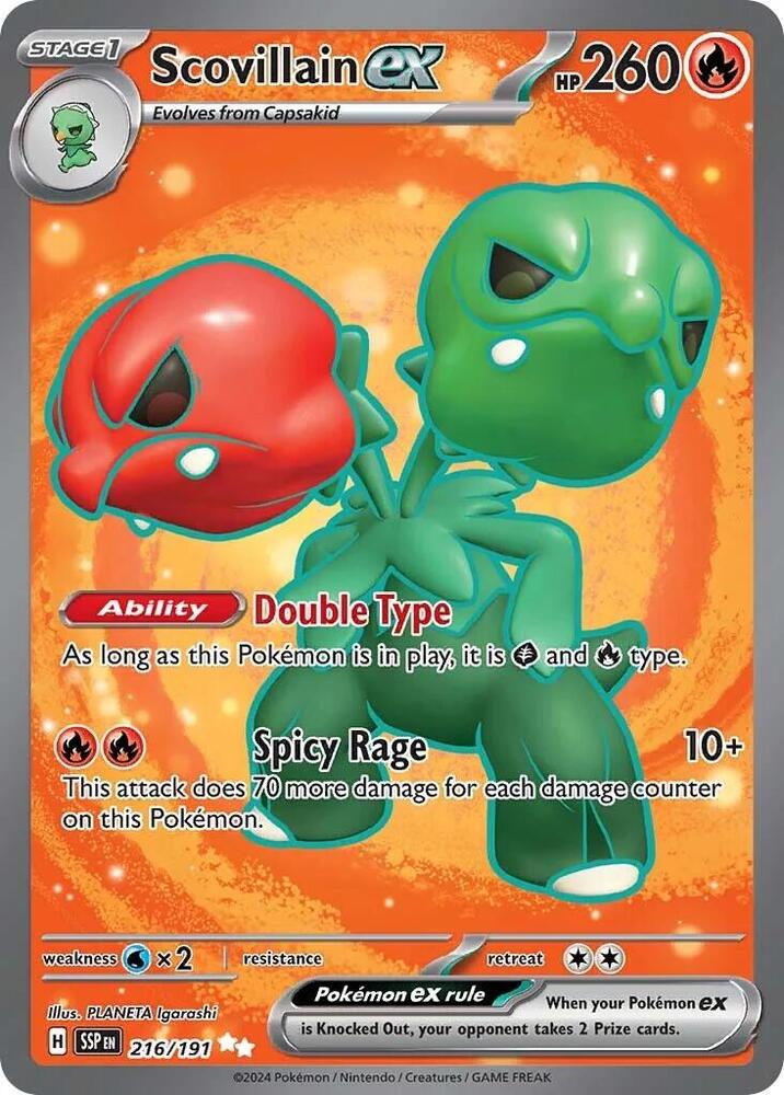 Scovillain ex 216/191 card from SV08: Surging Sparks