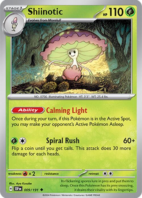 Shiinotic 009/191 card from SV08: Surging Sparks