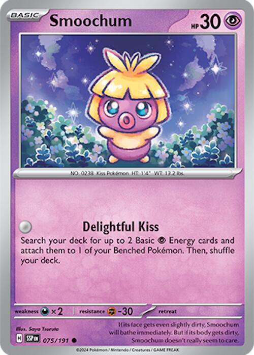 Smoochum 075/191 card from SV08: Surging Sparks