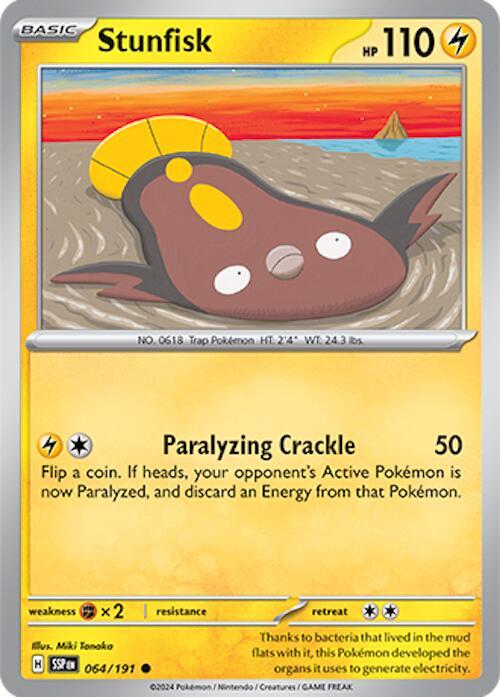 Stunfisk 064/191 card from SV08: Surging Sparks