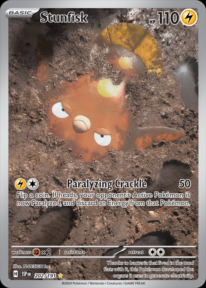 Stunfisk 202/191 card from SV08: Surging Sparks